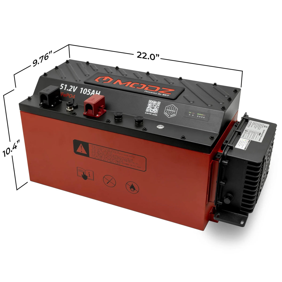 MODZ® Universal 48 Volt (51.2v) 105Ah Slim Lithium Golf Cart Battery