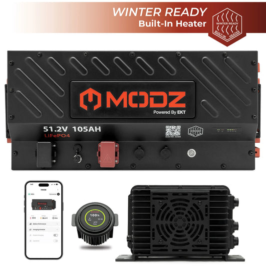MODZ® Universal 48 Volt (51.2v) 105Ah Slim Lithium Golf Cart Battery